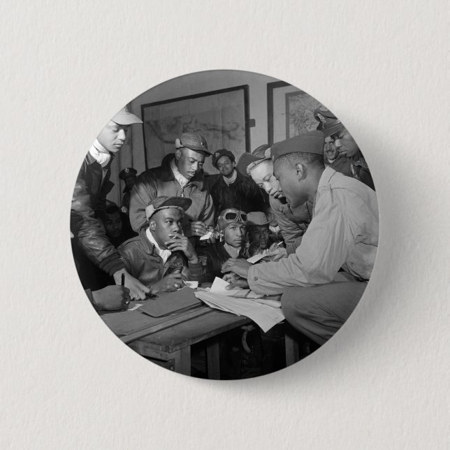 Macaron Rond 5 Cm Pilotes de groupe de combattant d'aviateurs de (Devant)