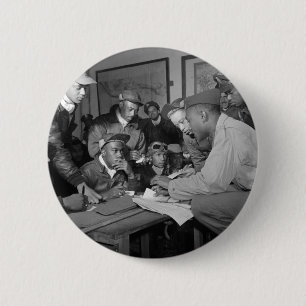 Macaron Rond 5 Cm Pilotes de groupe de combattant d'aviateurs de