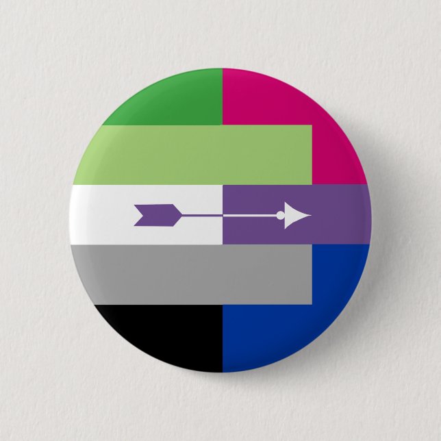 Macaron Rond 5 Cm Pin bisexuel d'Aromantic (Devant)