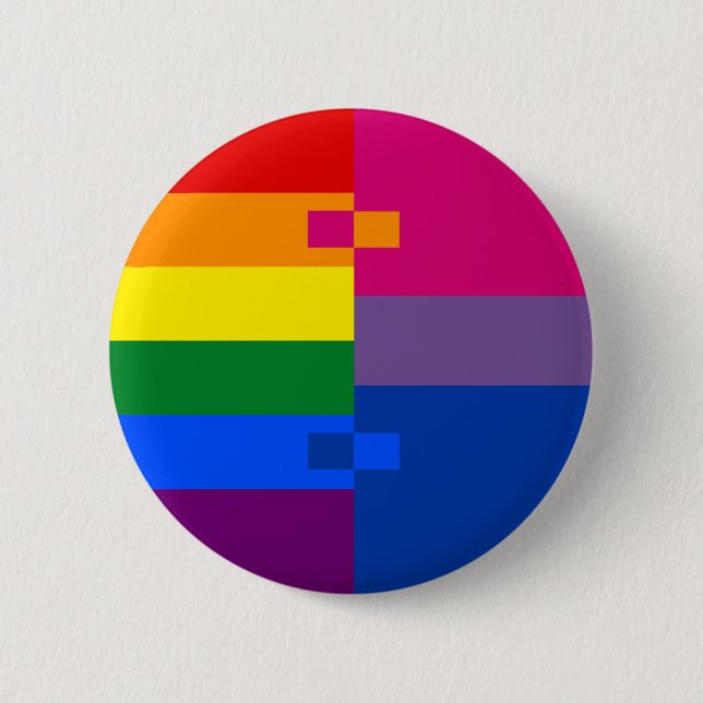Macaron Rond 5 Cm Pin bisexuel de Homoromantic (Devant)