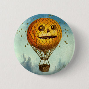 Macaron Rond 5 Cm Pin chaud vintage de ballon à air de Halloween
