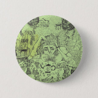 Macaron Rond 5 Cm Pin contemplatif de sorcière