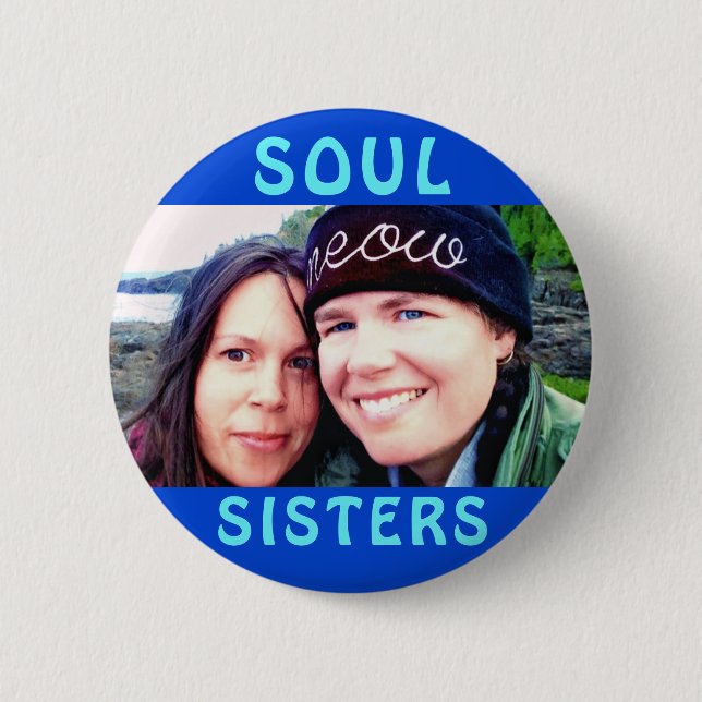 Macaron Rond 5 Cm PIN d'ATTERRISSEUR des SOEURS 2SOUL (Devant)
