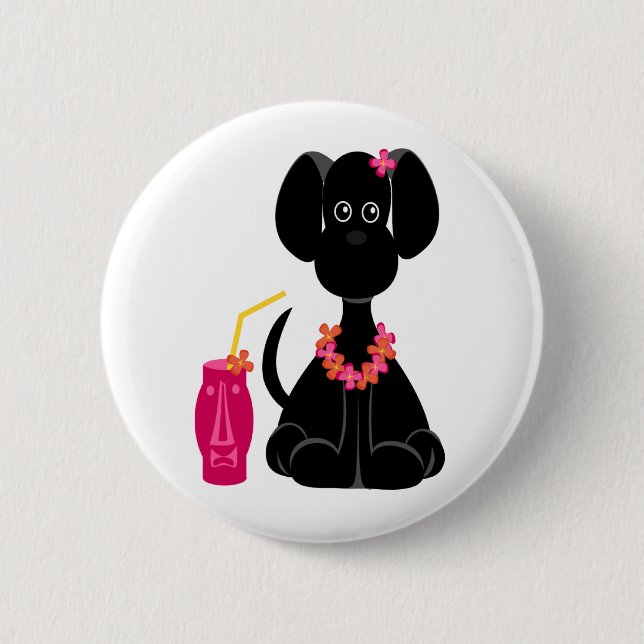 Macaron Rond 5 Cm Pin de Blacklab Leilani (Devant)