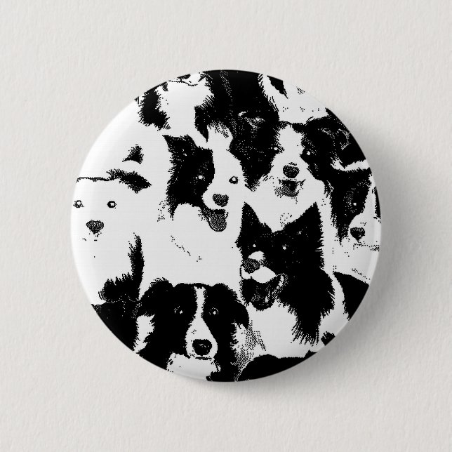 Macaron Rond 5 Cm Pin de border collie (Devant)