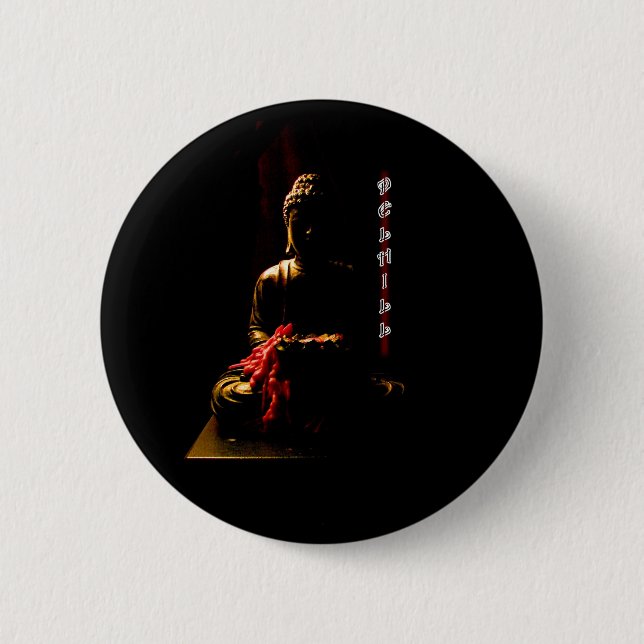 Macaron Rond 5 Cm Pin de Bouddha (Devant)