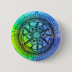 Macaron Rond 5 Cm Pin. de bouton de conception de mandala