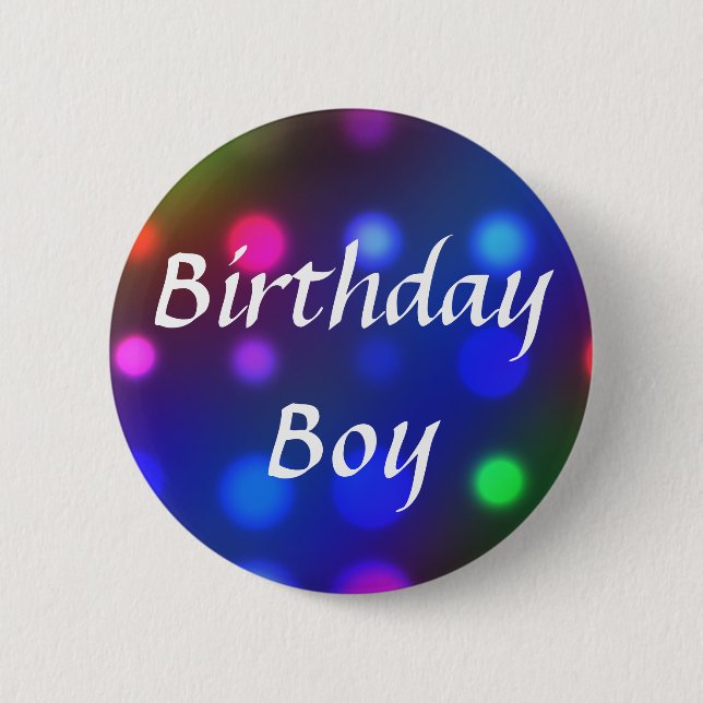 Macaron Rond 5 Cm Pin de bouton de garçon d'anniversaire (Devant)