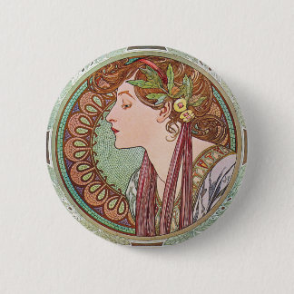 Macaron Rond 5 Cm Pin de bouton de Nouveau d'art de laurier