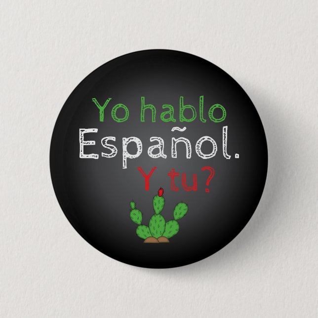 Macaron Rond 5 Cm Pin de bouton de Yo Hablo Español/Botón (Devant)