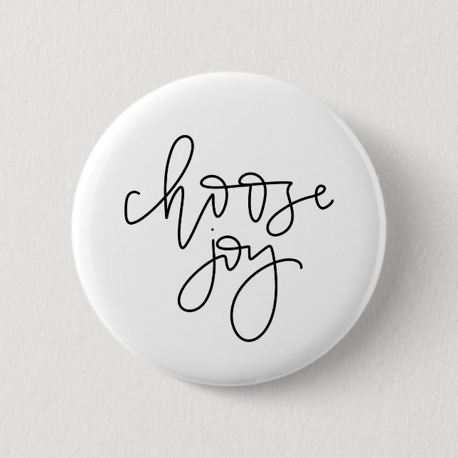 Macaron Rond 5 Cm Pin de calligraphie "choisissez joie" (Devant)