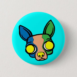 Macaron Rond 5 Cm Pin de chiot de moine - turquoise