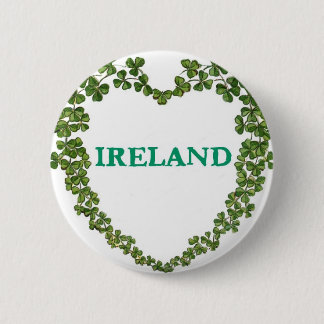 Macaron Rond 5 Cm Pin de coeur de l'Irlande de shamrock