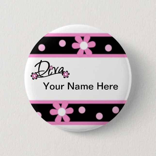 Macaron Rond 5 Cm Pin de diva (Devant)