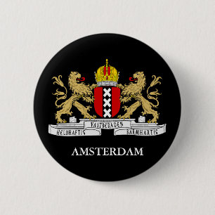 Macaron Rond 5 Cm Pin de drapeau d'Amsterdam