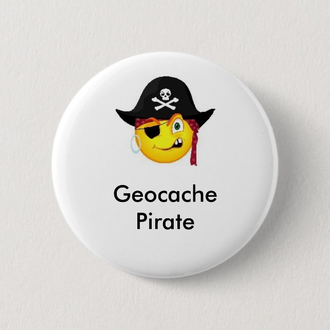 Macaron Rond 5 Cm Pin de GeoSwag de pirate de Geocache (Devant)