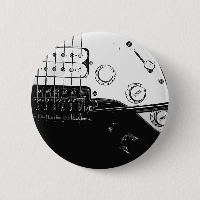 Macaron Rond 5 Cm Pin de guitare électrique (Devant)