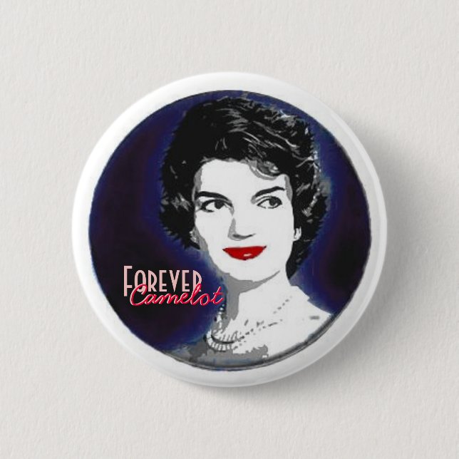 Macaron Rond 5 Cm Pin de Jackie Kennedy (Devant)