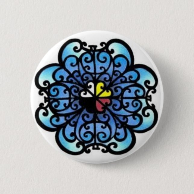 Macaron Rond 5 Cm Pin "de l'océan le plus profond" (Devant)