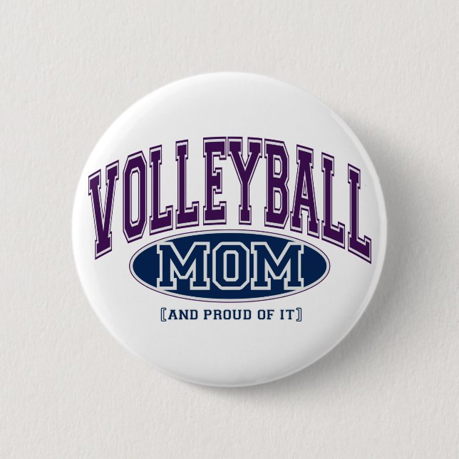 Macaron Rond 5 Cm Pin de maman de volleyball (Devant)