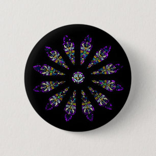 Macaron Rond 5 Cm Pin de mandala en verre souillé