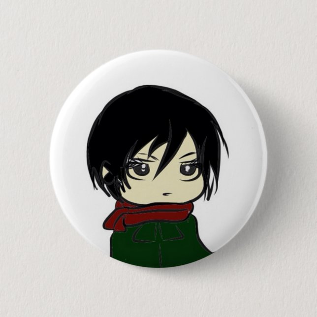 Macaron Rond 5 Cm Pin de Mikasa Ackerman (Devant)