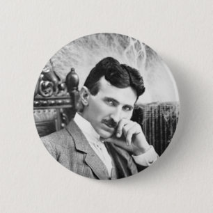 Macaron Rond 5 Cm Pin de Nikola Tesla