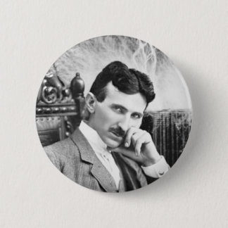 Macaron Rond 5 Cm Pin de Nikola Tesla