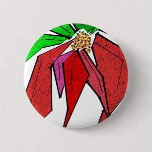 Macaron Rond 5 Cm Pin de Poinsetta