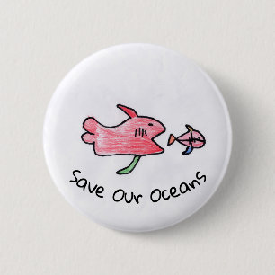 Macaron Rond 5 Cm Pin de poissons