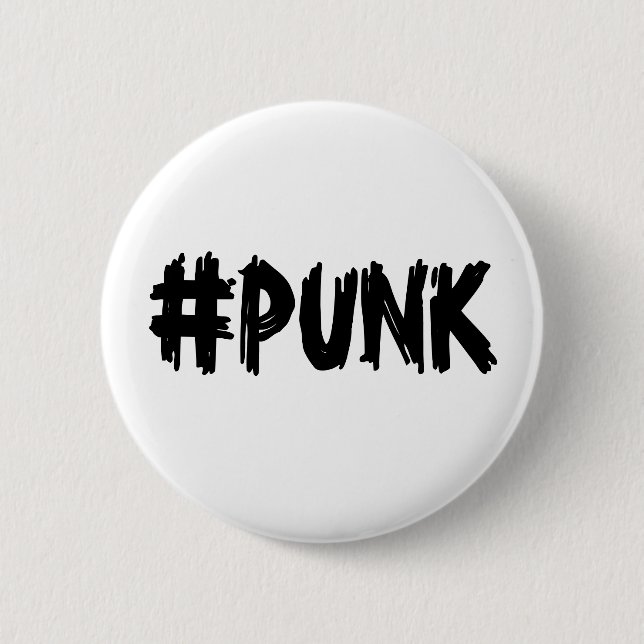 Macaron Rond 5 Cm Pin de #PUNK (B&W) (Devant)
