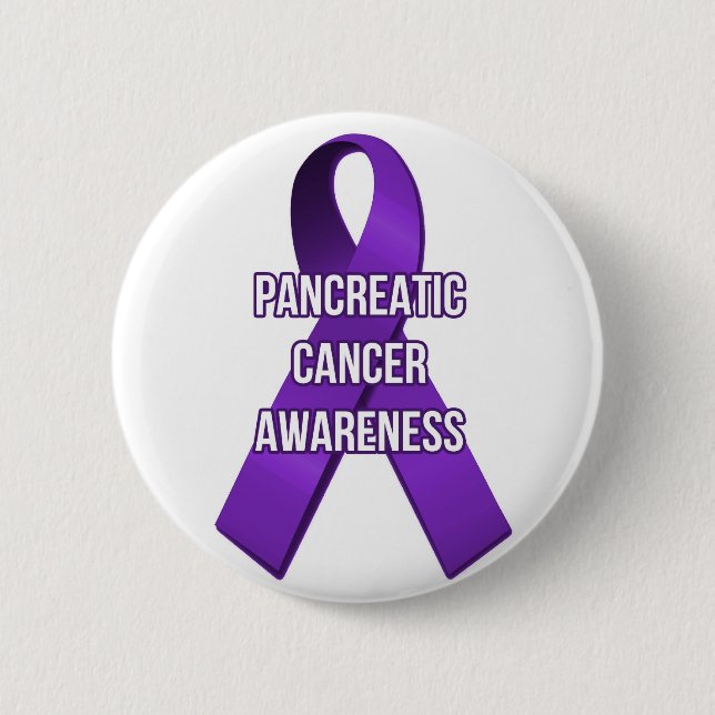 Macaron Rond 5 Cm Pin de ruban de conscience de Cancer pancréatique (Devant)