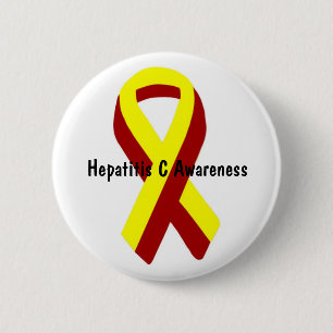 Macaron Rond 5 Cm Pin de ruban de conscience de l'hépatite C