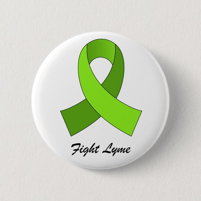Macaron Rond 5 Cm Pin de ruban de Lyme de combat (Devant)