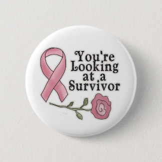 Macaron Rond 5 Cm Pin de survivant de cancer du sein