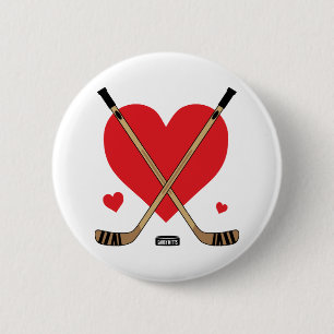 Macaron Rond 5 Cm Pin de talent d'hockey de filles de bâtons de