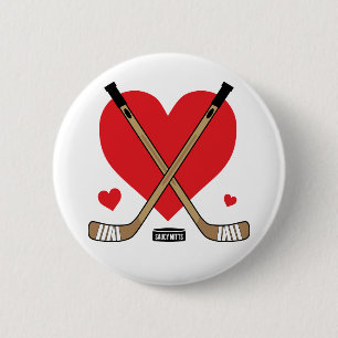 Macaron Rond 5 Cm Pin de talent d'hockey de filles de bâtons de