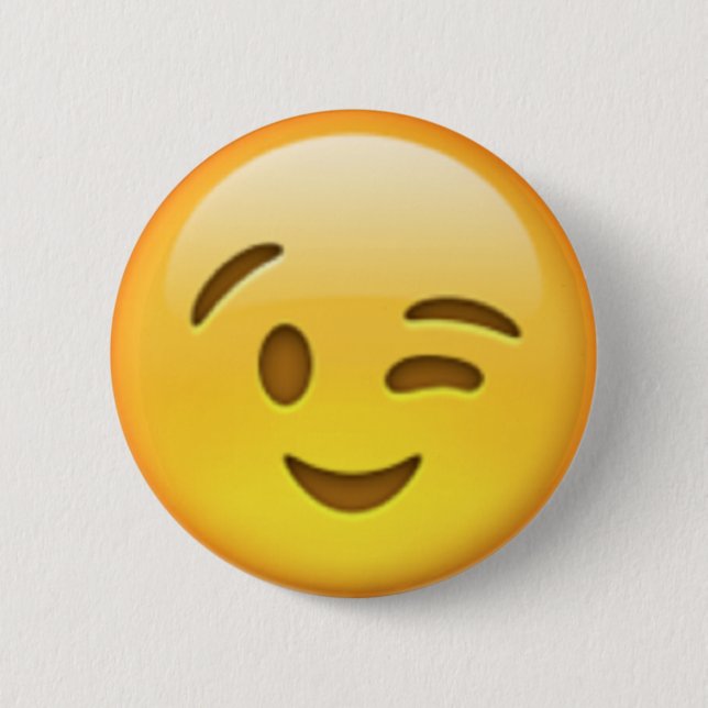 Macaron Rond 5 Cm Pin d'Emoji de clin d'oeil (Devant)