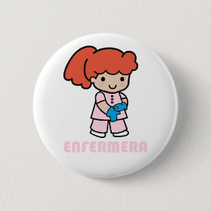 Macaron Rond 5 Cm Pin d'infirmier avec des gants