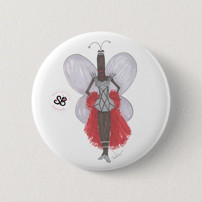 Macaron Rond 5 Cm Pin géométrique de bouton de mode de pseudo (Devant)