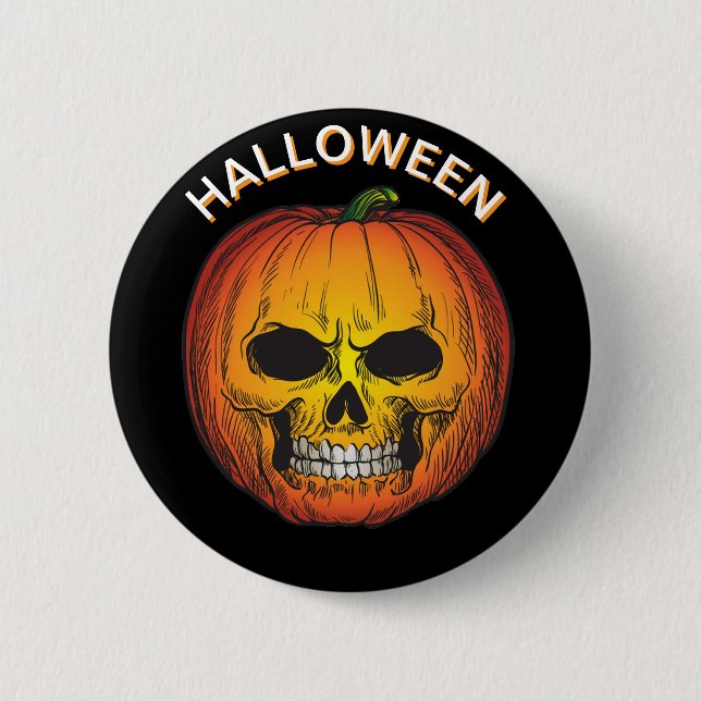 MACARON ROND 5 CM PIN HALLOWEEN (Devant)