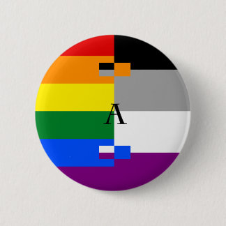 Macaron Rond 5 Cm Pin homo asexuel d'as de Homoromantic