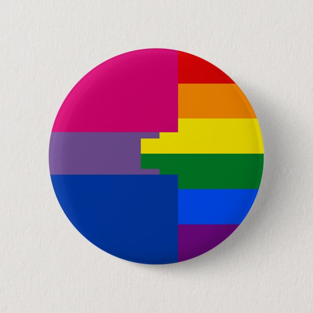 Macaron Rond 5 Cm Pin homosexuel de Biromantic (Devant)