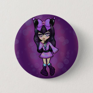 Macaron Rond 5 Cm Pin Kuromi Chibi