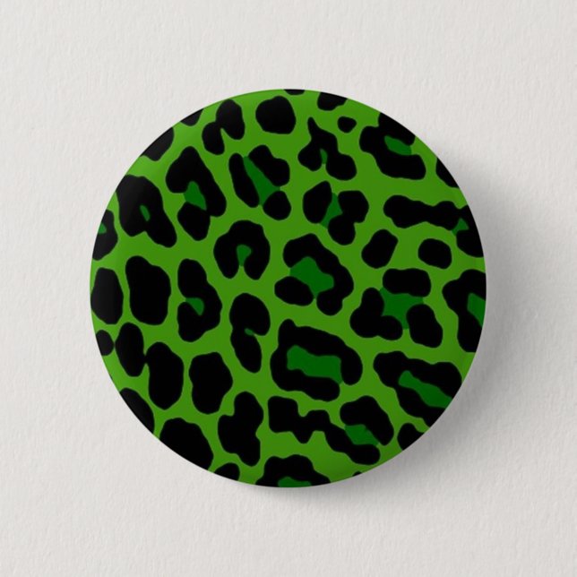 Macaron Rond 5 Cm Pin léopard vert (Devant)