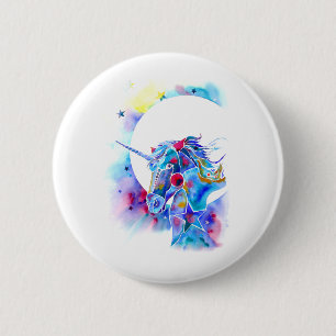 Macaron Rond 5 Cm Pin magique de rond de licorne