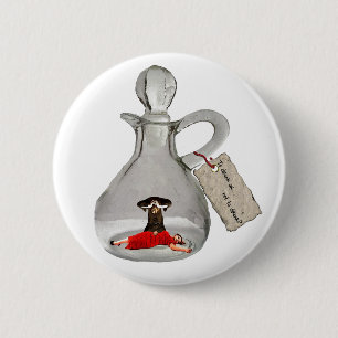 Macaron Rond 5 Cm Pin mis en bouteille de Romeo et de Juliet