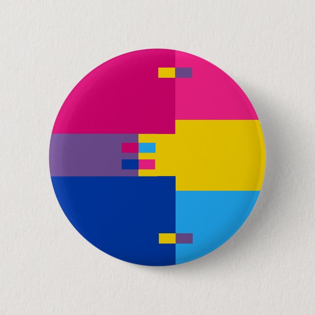 Macaron Rond 5 Cm Pin Pansexual de Biromantic (Devant)
