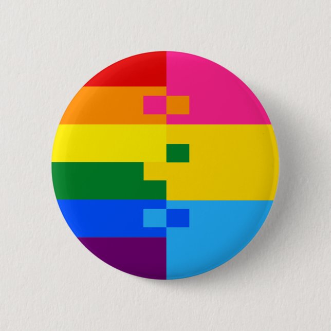 Macaron Rond 5 Cm Pin Pansexual de Homoromantic (Devant)