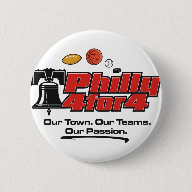 Macaron Rond 5 Cm Pin - Philly 4 pour 4 (Devant)